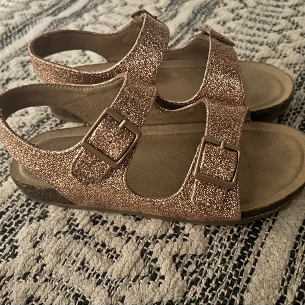 Cat & Jack Toddler Girls Size 12 Rose Gold Reagan Sandals- EUC